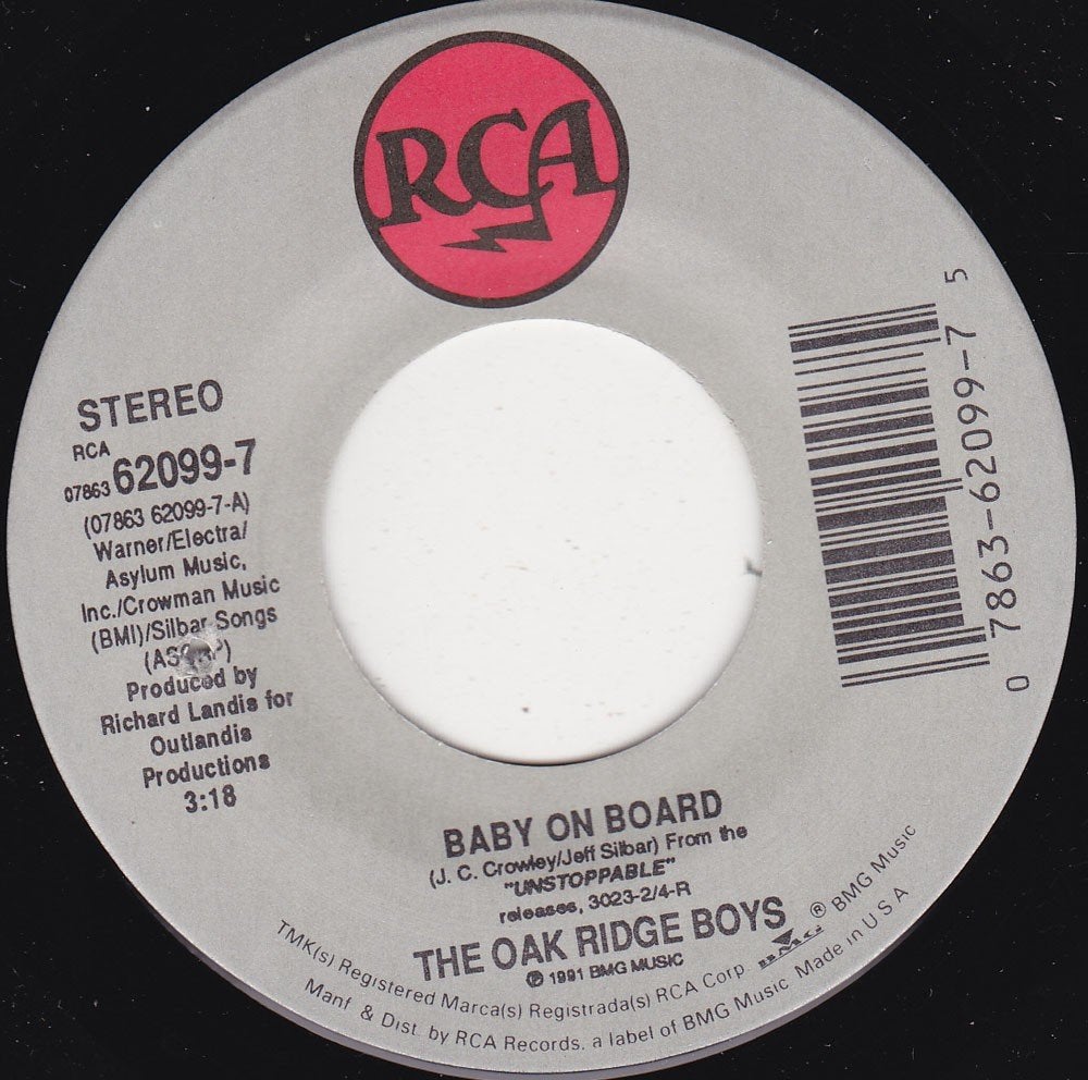 The Oak Ridge Boys - Baby On Board 7"45, Ophalen of Verzenden, Zo goed als nieuw, 7 inch, Country en Western