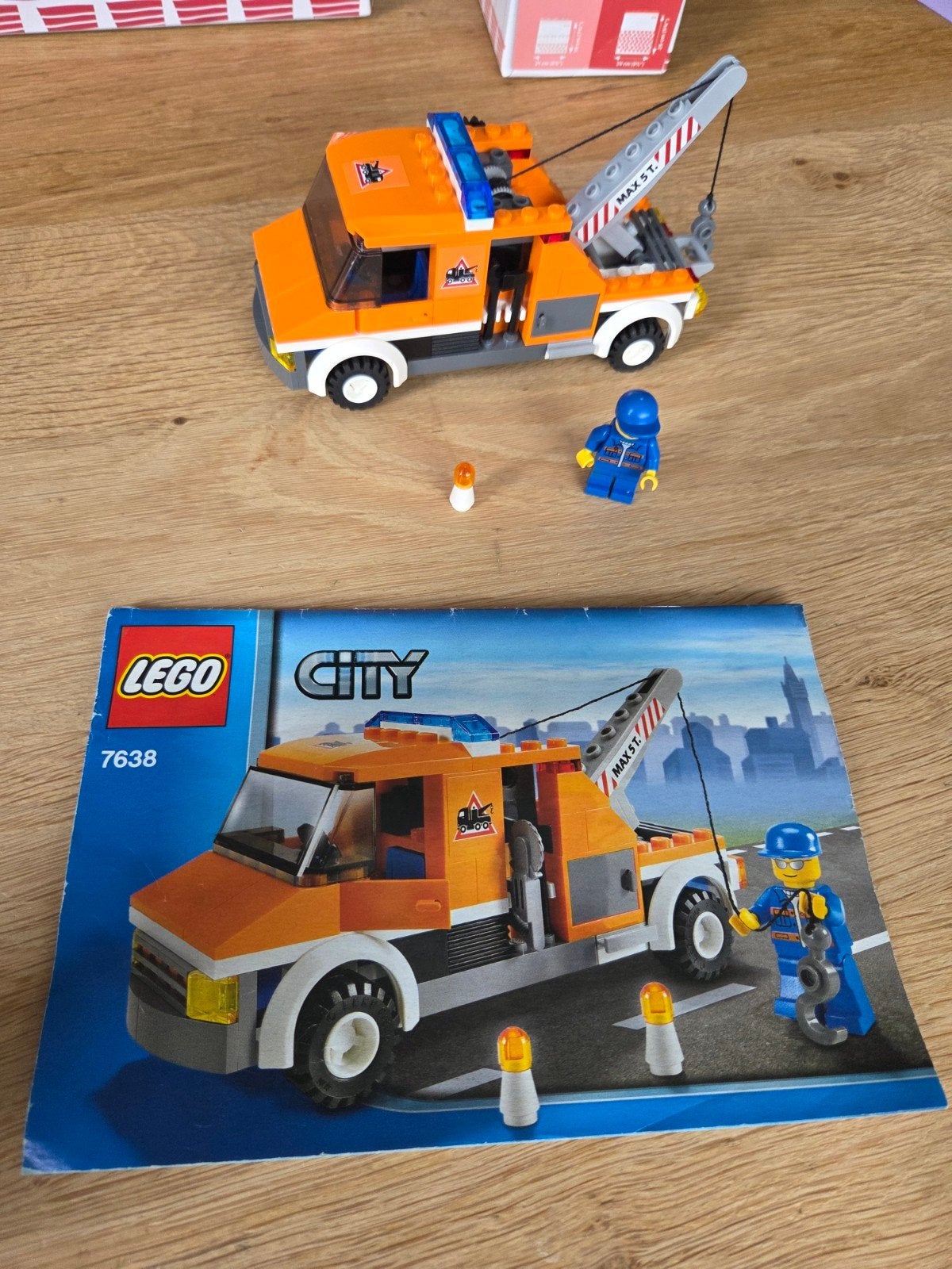 LEGO City 7638 Oranje Sleepwagen, Lego, Ophalen of Verzenden, Inclusief minifiguren, Complete set