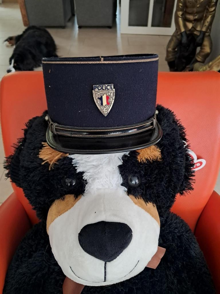 Oude Franse Police Kepie nette gebruikte staat, ophalen/ver, Verzamelen, Militaria | Algemeen, Overige soorten, Helm of Baret