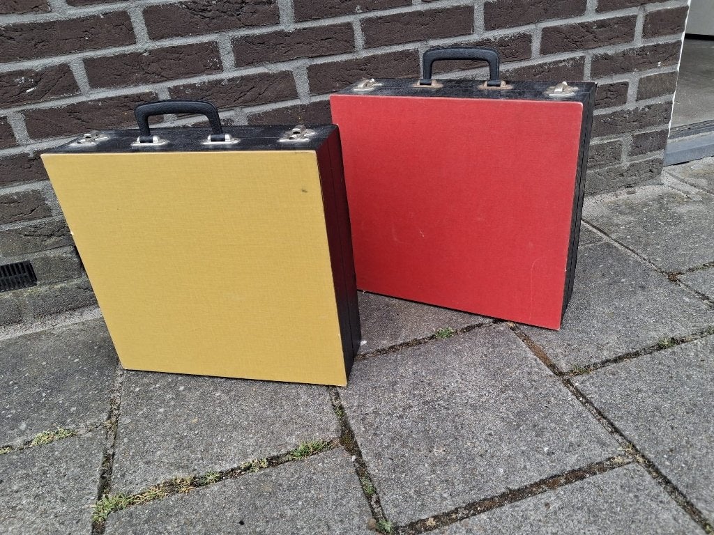 Platenkoffers harmonica vintage, Ophalen, Gebruikt, Overige formaten