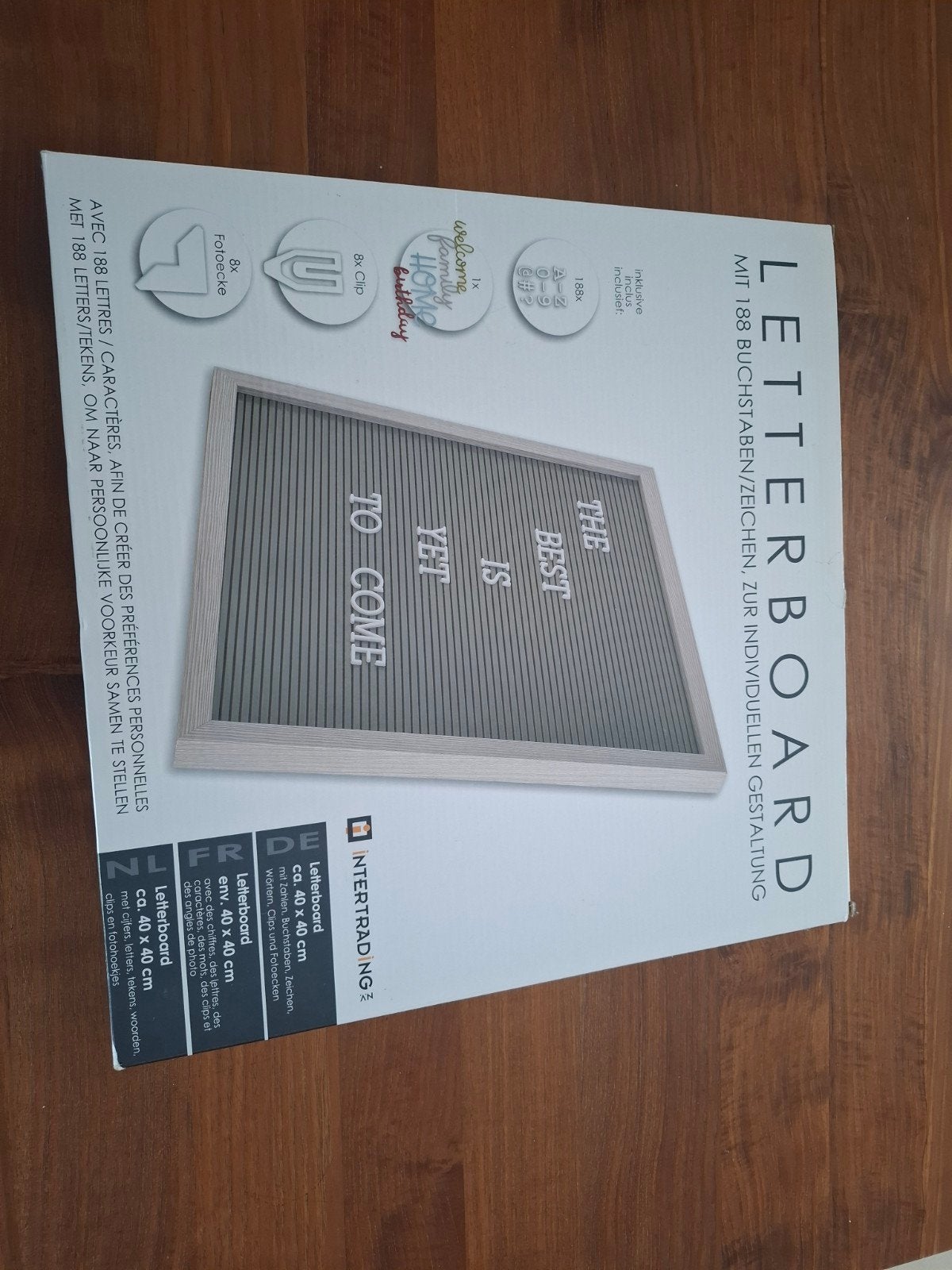 Nieuw Letterbord 40x40 cm met 188 letters en symbolen, Ophalen, Nieuw, Overige typen