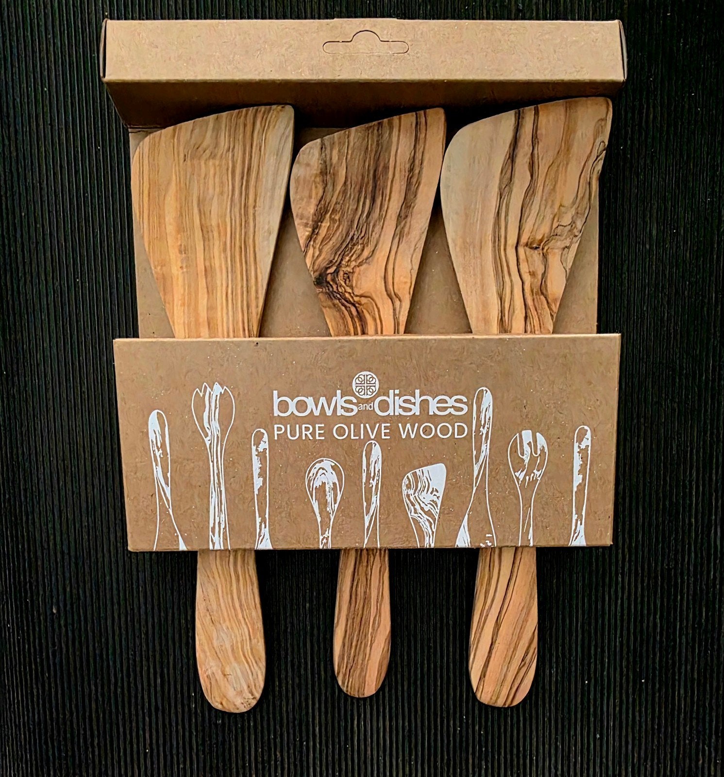 Nieuwe set van 3 Bowls&Dishes olijfhouten spatels, Ophalen of Verzenden, Nieuw