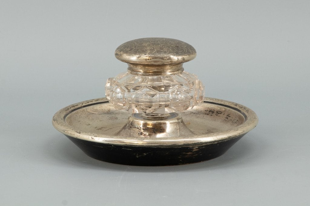 Antiek zilver inktpot Holland 1860 zeldzaam, Antiek en Kunst, Ophalen, Zilver