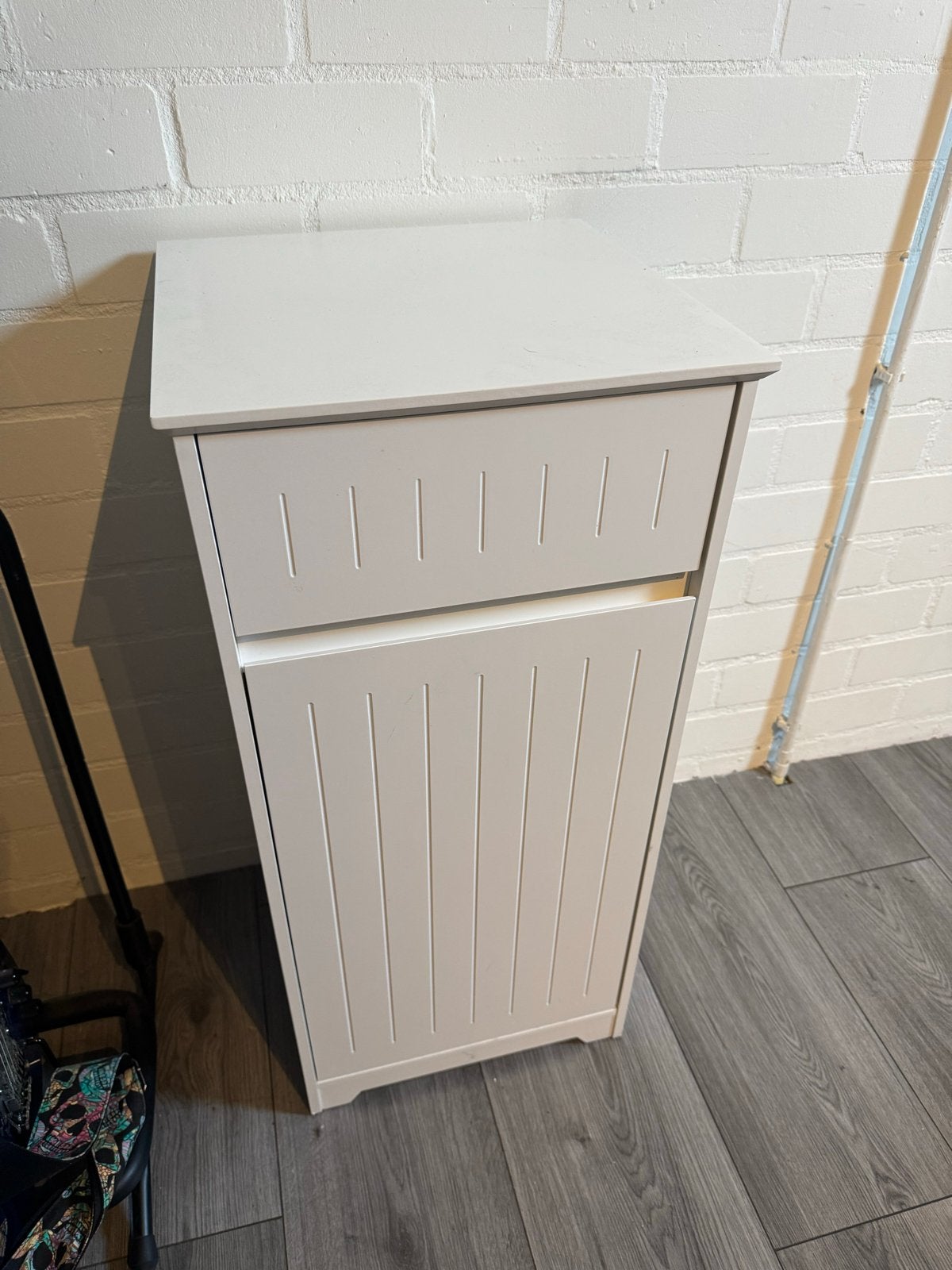 Wit wasmand/opbergkast met lade, Huis en Inrichting, Kasten | Schoenenkasten, Ophalen, Gebruikt