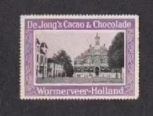 Sluitzegel Apeldoorn Raadhuis De Jong's Cacao Wormerveer., Verzamelen, Ophalen of Verzenden, Zo goed als nieuw