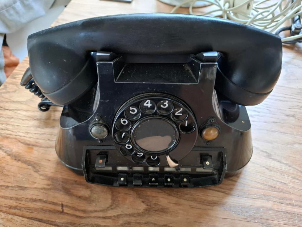 Zwarte PTT draaischijf telefoon, Telecommunicatie, Ophalen of Verzenden, 1 handset