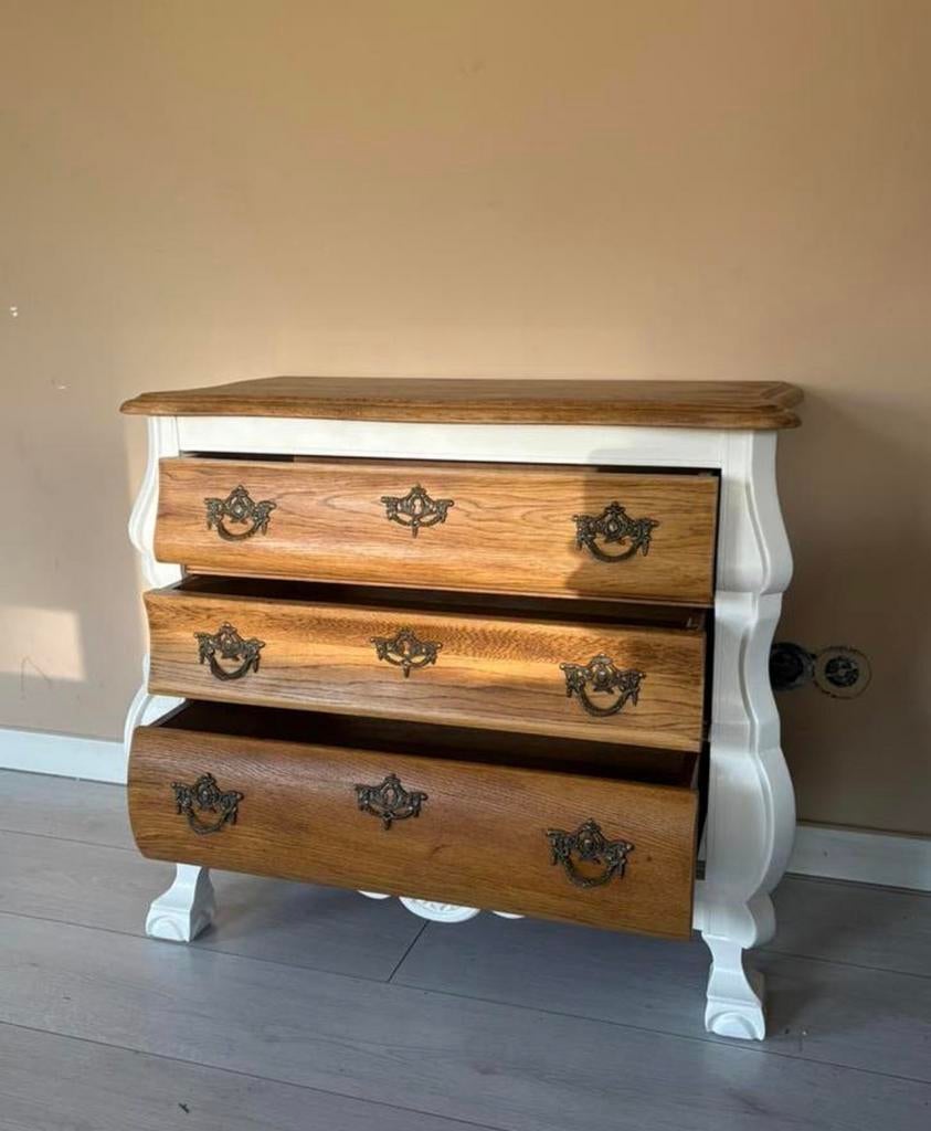 Gerestyled barok buikkastje, Ophalen, 50 tot 100 cm, Zo goed als nieuw, 3 of 4 laden
