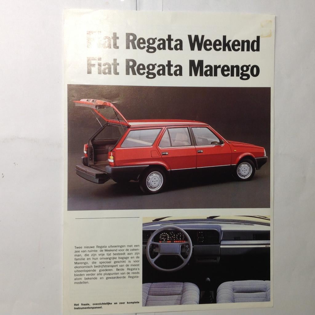 Fiat Regata Weekend en Marengo folder NED 2 blz 1984, Ophalen of Verzenden, Nieuw, Overige merken