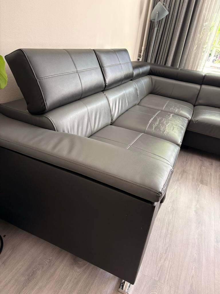 Hoekbank - Zwart/Grijs - gebruikssporen - MOET WEG, Huis en Inrichting, Banken | Bankstellen, Ophalen, 250 tot 300 cm, Gebruikt