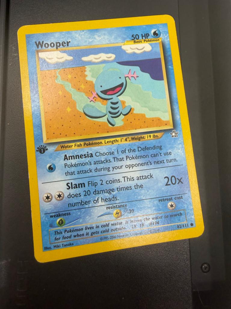 Pokémon Kaart Wooper 82/111 Neo Genesis, Ophalen of Verzenden, Gebruikt, Losse kaart