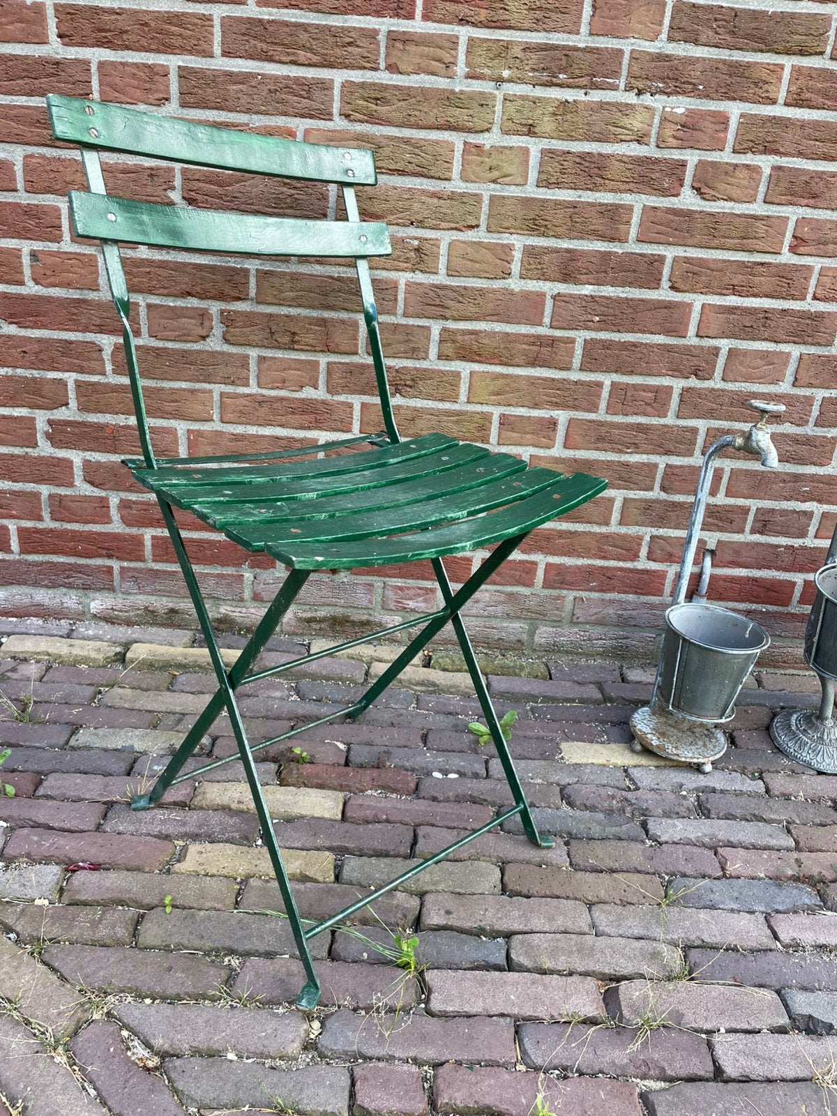 Bistrostoeltje hout, Tuin en Terras, Ophalen, Gebruikt, Hout