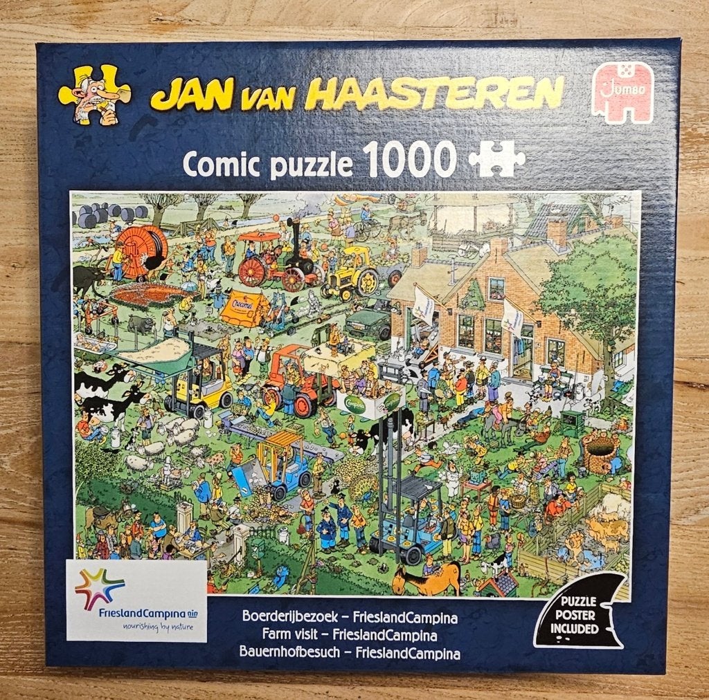 Jan van Haasteren puzzle 1000 st Boerderijbezoek-FC, special, Ophalen of Verzenden, 500 t/m 1500 stukjes, Nieuw, Legpuzzel