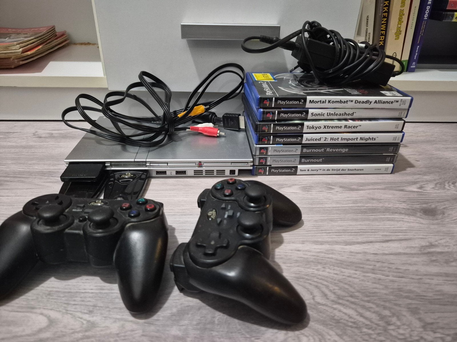 Playstation 2 complete set, Ophalen, Gebruikt, Met games, Met 2 controllers