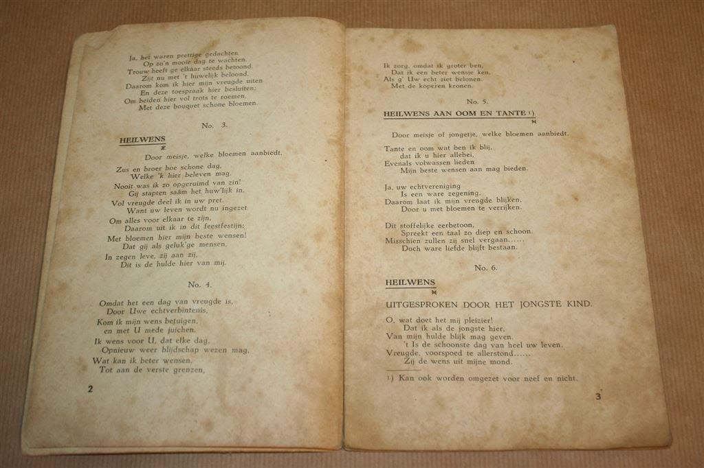 Heilwensen, toesparken, feestcantate. ca. 1930, Ophalen of Verzenden