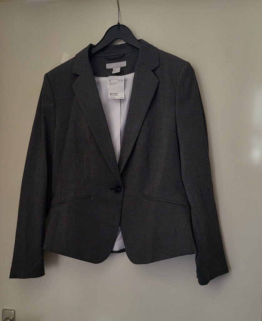 * nieuw * Mooie grijze blazer maat 42 van Hennes & Maurits, Ophalen, H&M, Maat 42/44 (L), Nieuw