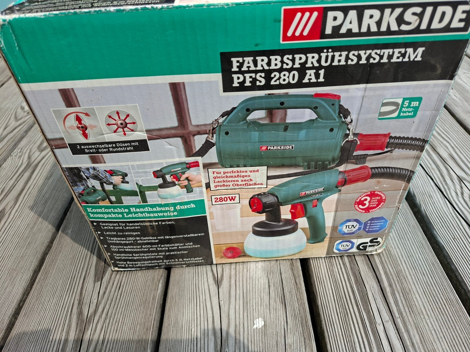 Parkside Verfspuitsysteem PFS 280 A1 Zo goed nieuw € 20,00, Ophalen of Verzenden, Zo goed als nieuw, Verfspuit of Verfpomp