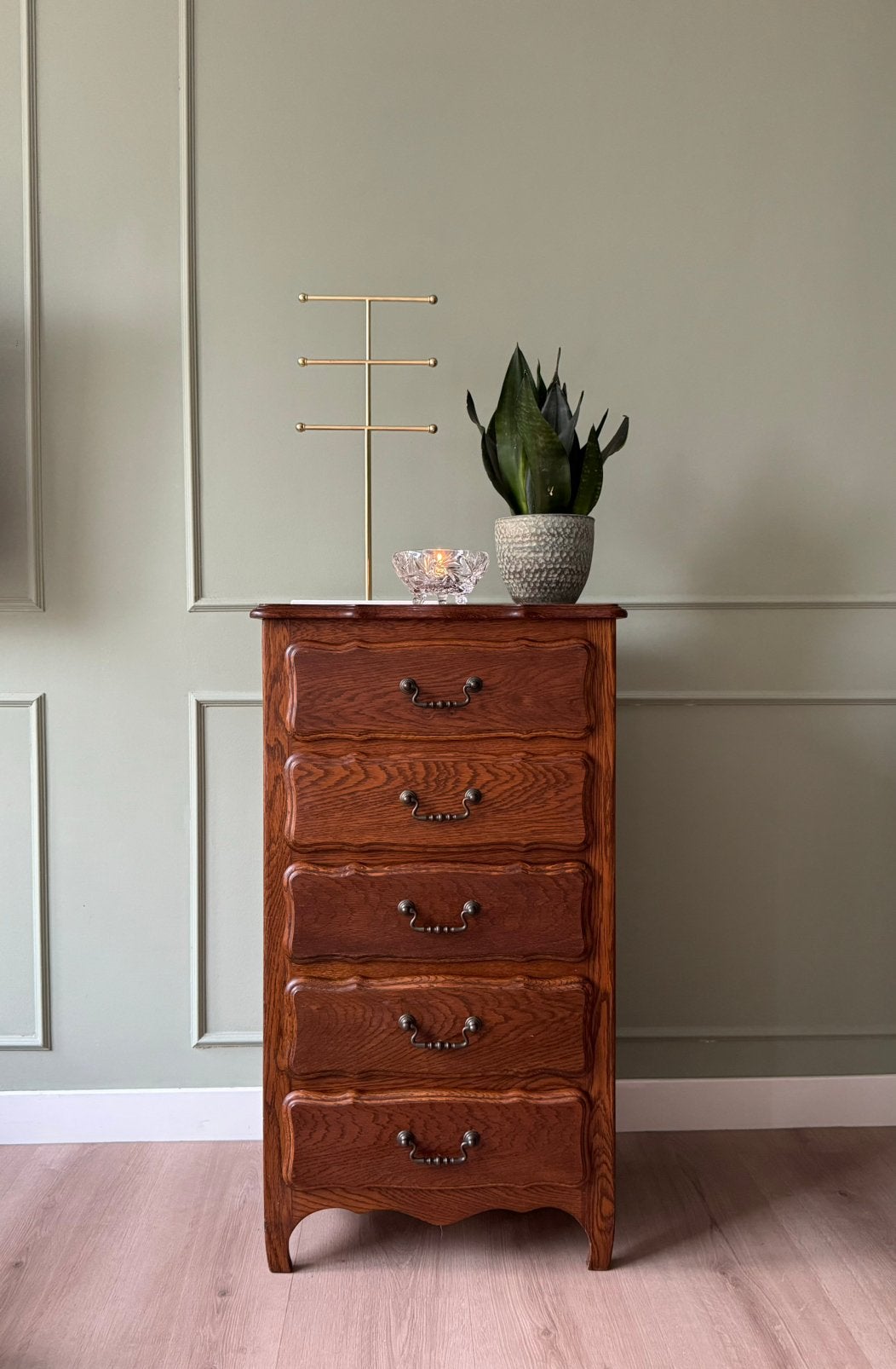 Vintage houten dressior, Ophalen, 50 tot 100 cm, Zo goed als nieuw, Minder dan 100 cm