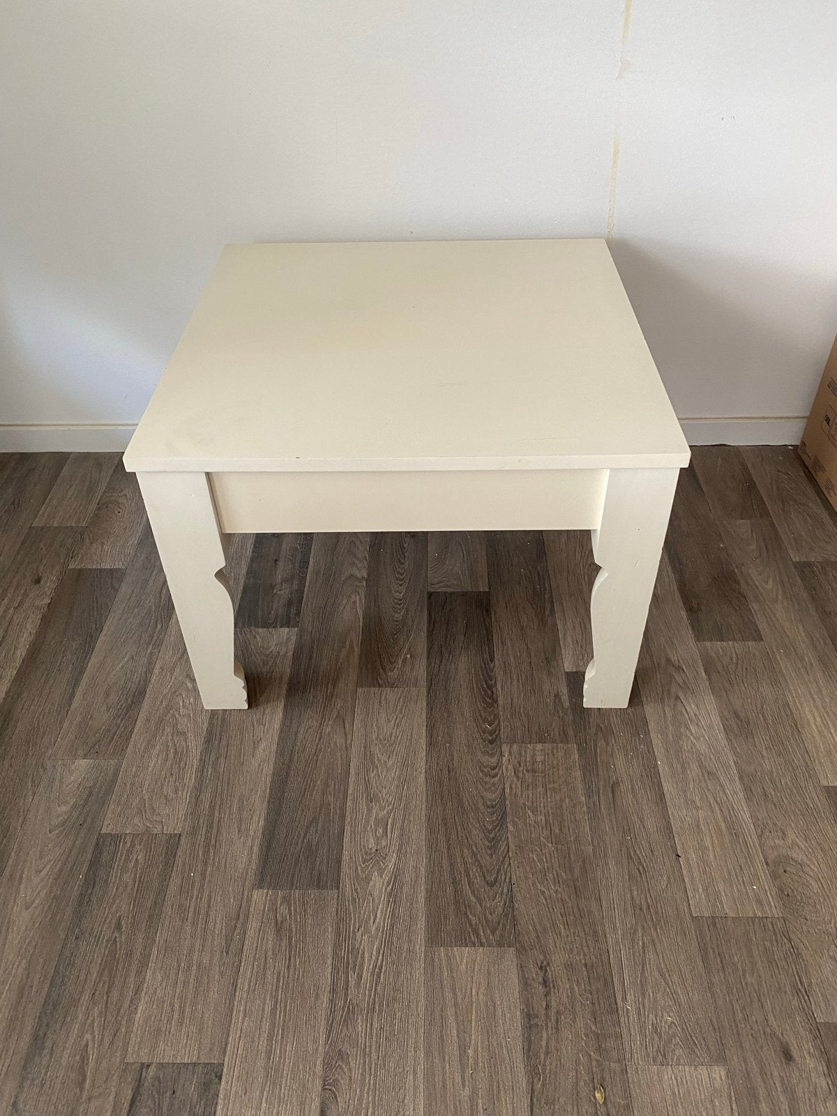 Crèmekleurige Salontafel Blokmodel / Bloktafel, Ophalen, Gebruikt, 100 tot 150 cm, 50 tot 100 cm