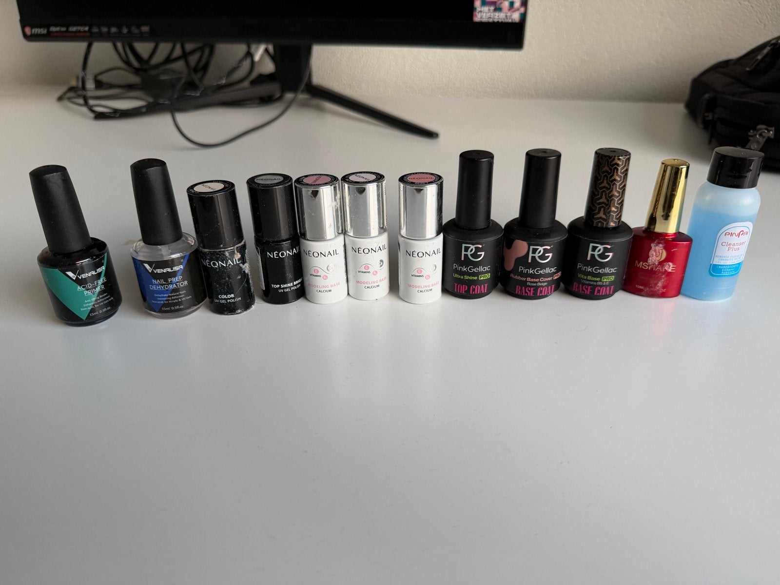 UV Nagellakjes: Pink Gellac, Neonail, Nail Prep & Primer, Ophalen, Zo goed als nieuw, Overige typen