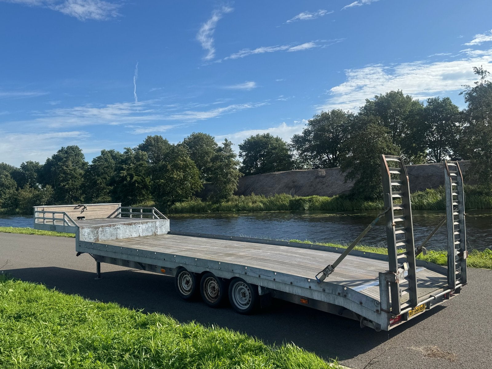 Veldhuizen oplegger/semi dieplader met nieuwe APK, Auto diversen, Ophalen, Gebruikt
