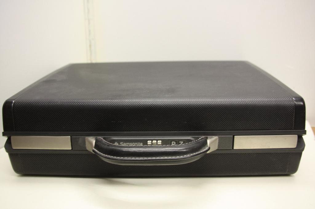 Samsonite Attachékoffer zwart hard case met cijferslot., Sieraden, Tassen en Uiterlijk, Koffers, Gebruikt, Hard kunststof, Minder dan 50 cm