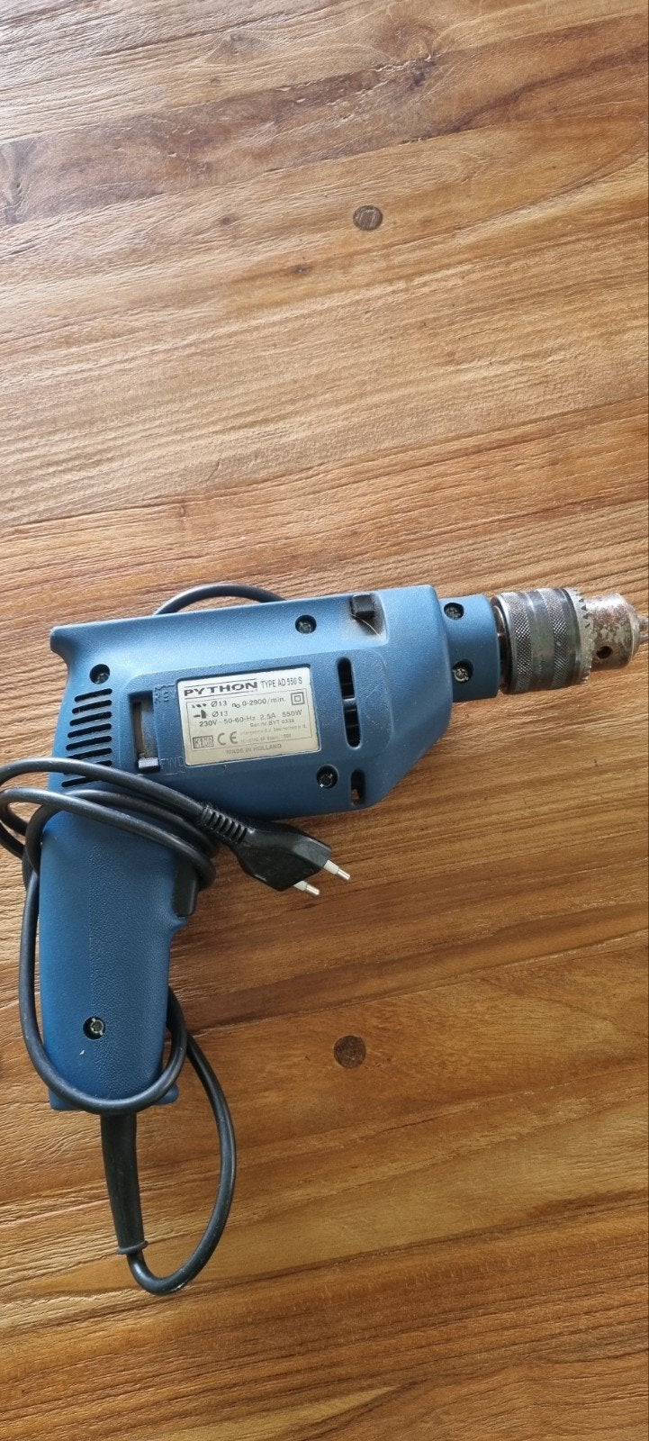 Python Boormachine Type AD 550 S - 550W, Doe-het-zelf en Verbouw, Ophalen of Verzenden, Gebruikt, 600 watt of meer, Boormachine