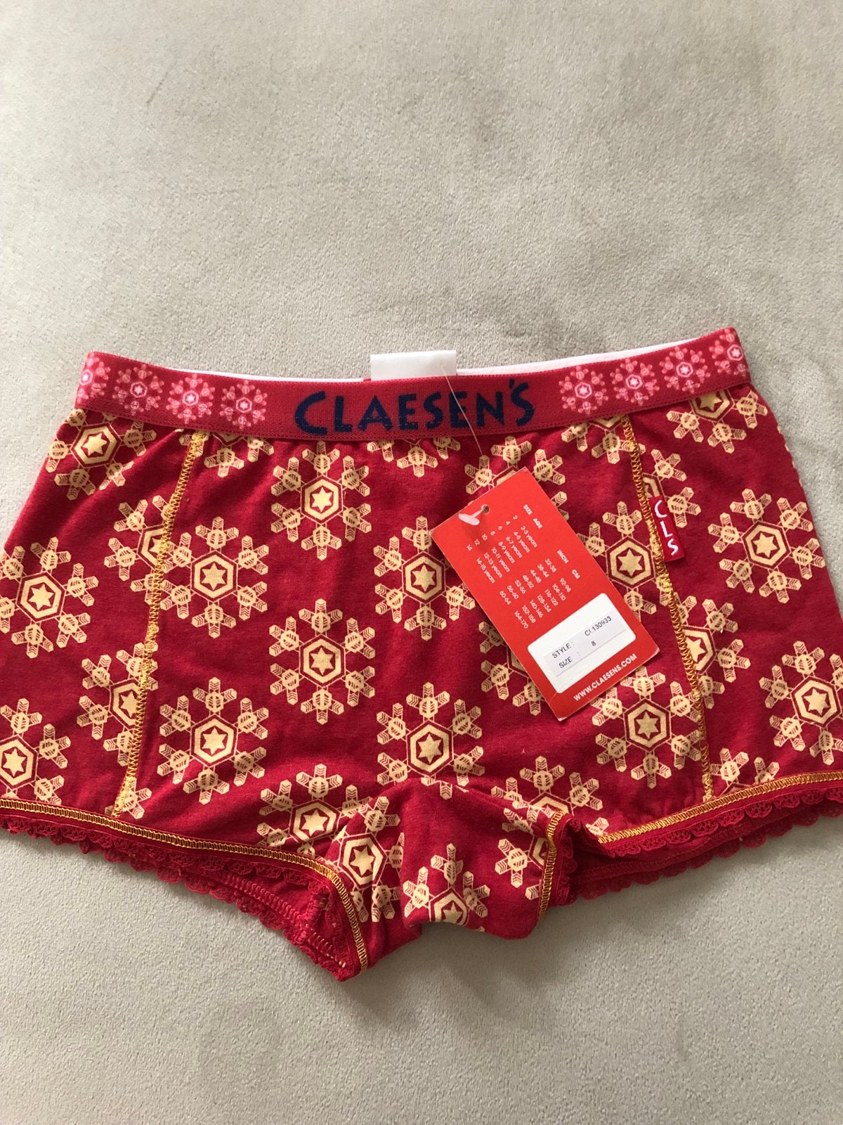 Nieuwe Claesens meisjes boxershort rood met sterren, Ophalen of Verzenden, Nieuw, Meisje