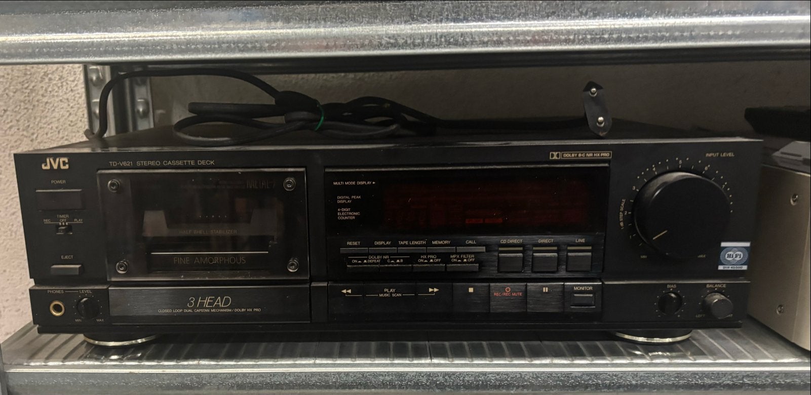 JVC TD-V621 Stereo Cassettedeck - 3 Head, Audio, Tv en Foto, Cassettedecks, Ophalen of Verzenden, Enkel, JVC, Tape counter