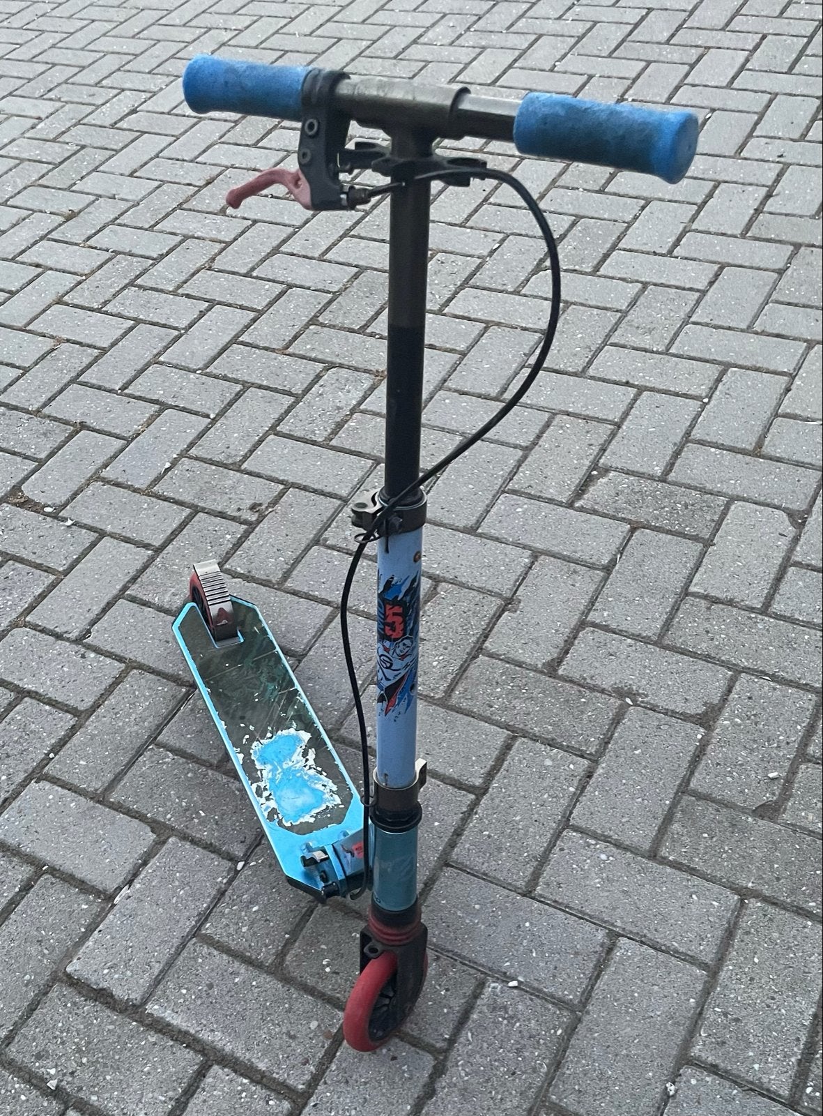 Oxelo Mid 5 kinderstep met handrem en voetrem 6-9 jaar, Fietsen en Brommers, Steps, Ophalen, Gebruikt, Gewone step