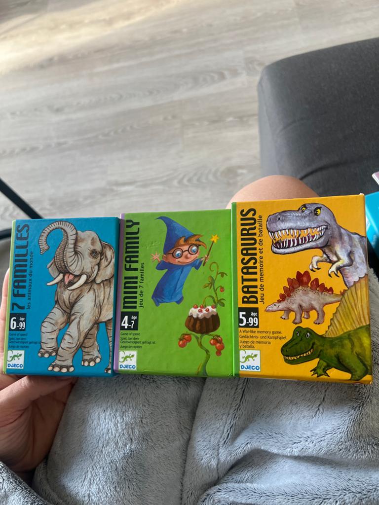Djeco Spelletjes: 7 Families, Mini Family, Batasaurus (3 stu, Ophalen of Verzenden, Zo goed als nieuw