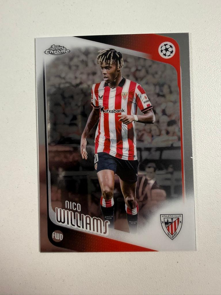 38 Nico Williams Topps Chrome 2025-26, Verzamelen, Ophalen of Verzenden, Nieuw, Buitenlandse clubs, Poster, Plaatje of Sticker