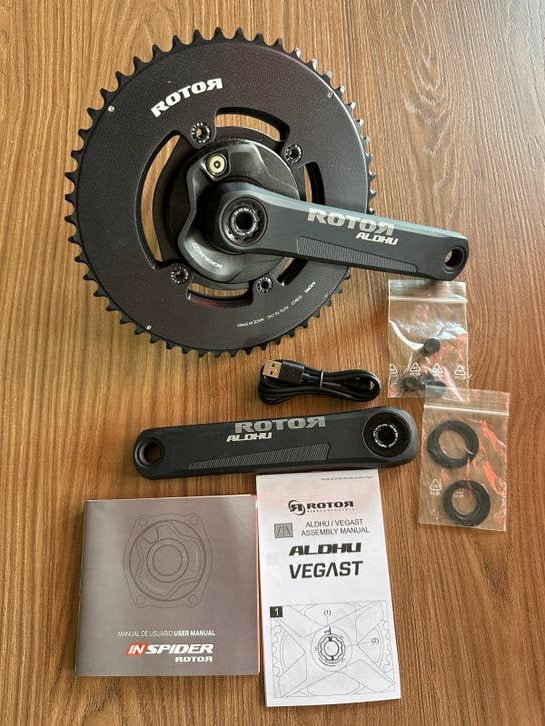 Rotor Aldhu24 Crankstel met Inspider Powermeter 52/36T 170mm, Fietsen en Brommers, Fietsonderdelen, Crankstel of Pedalen, Ophalen of Verzenden