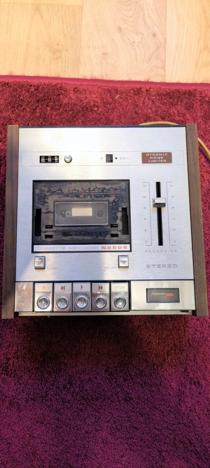 Vintage Philips N2506/04 Cassettedeck - Made in Holland, Ophalen of Verzenden, Enkel, Philips, Tiptoetsen