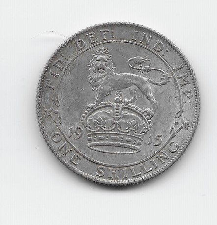 Verenigd Koninkrijk 1 shilling 1915 KM# 816, Ophalen of Verzenden, Overige landen, Losse munt, Zilver