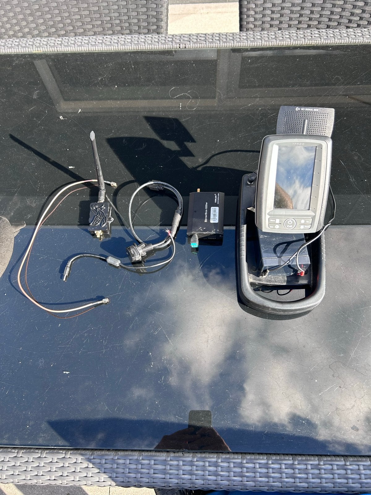 Toslon TF520 fishfinder / dieptemeter – complete set + EDUP, Ophalen of Verzenden, Gebruikt, Overige typen