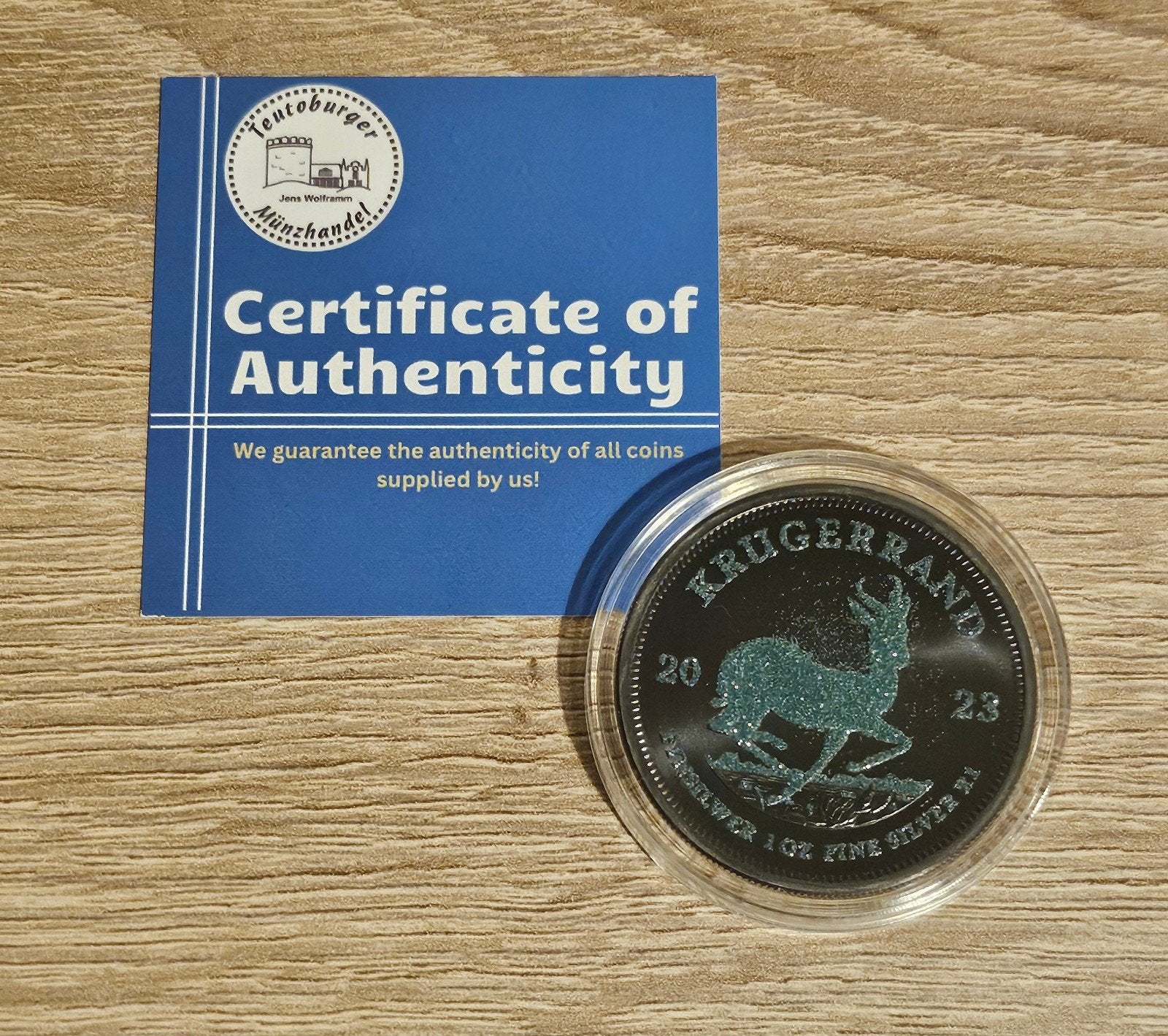 Nieuw: Zuid-Afrika Krügerrand 2023 Jewels Smaragd 1Oz Zilver, Verzenden, Zilver, Overige landen, Overige waardes