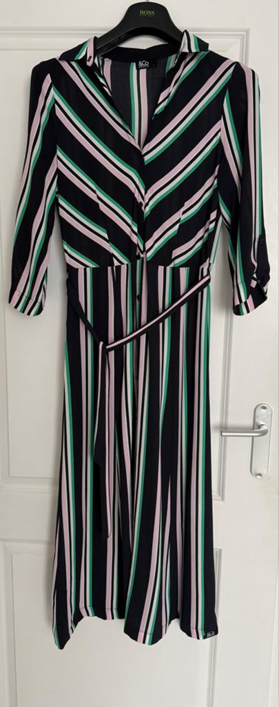 Gestreepte midi-jurk &Co Woman maat L, Kleding | Dames, Jurken, Zwart, Maat 42/44 (L), Ophalen of Verzenden, Zo goed als nieuw