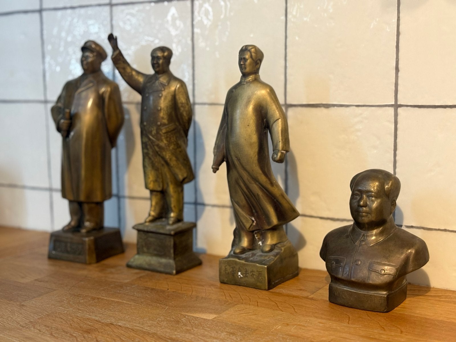 Mao Zedong Bronzen Beelden Set, Ophalen of Verzenden, Beeld, Azië, Man