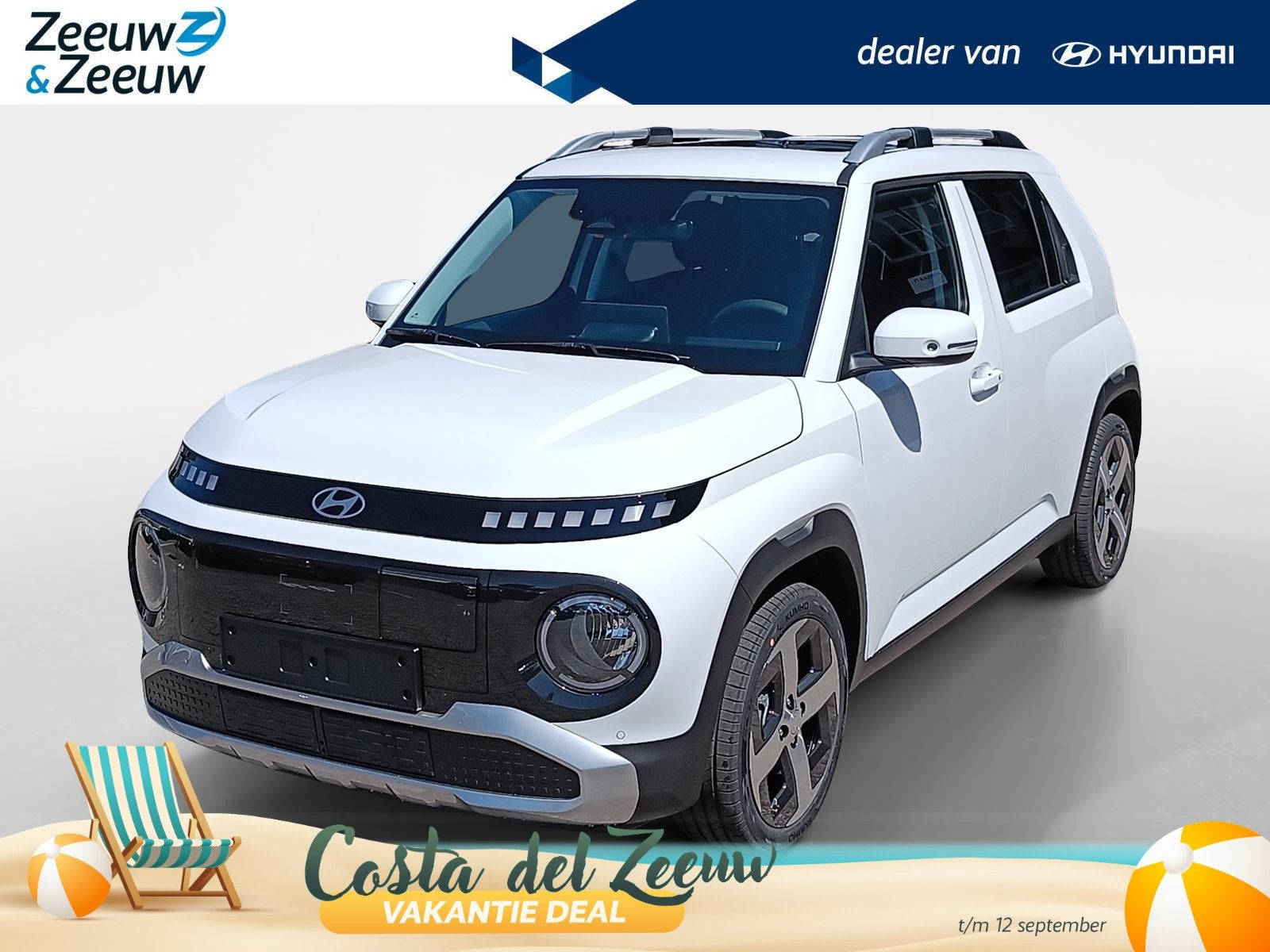 Hyundai INSTER Pulse Advanced 42 kWh | Schuif-/kantel dak |, Auto's, Hyundai, 12 maanden, Stof, Zwart, Wit