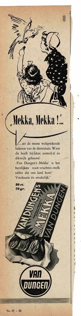 VAN DUNGEN MEKKA, Chocolade uit NIJMEGEN 1950, Verzenden, Zo goed als nieuw, Overige typen