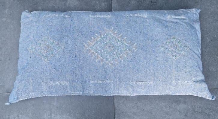 Marokkaans Sabra Kussen - van Rozenkelim 100 x 50, Ophalen, Zo goed als nieuw, Blauw, Rechthoekig