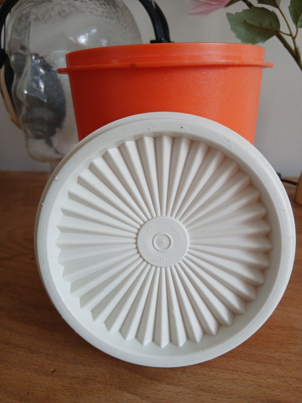 Vintage Tupperware Bus met Zonnedeksel - Oranje/Wit, Huis en Inrichting, Keuken | Tupperware, Gebruikt, Oranje, Ophalen of Verzenden