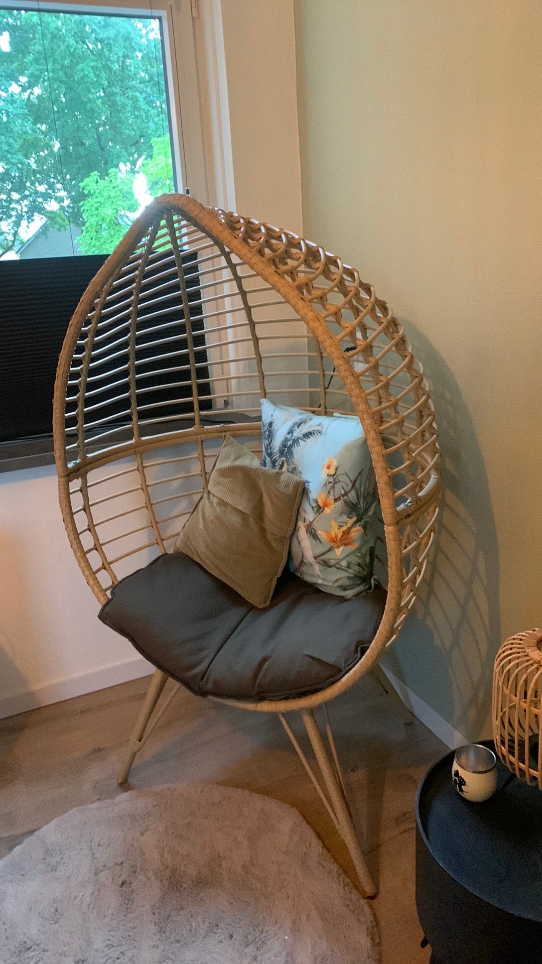 Te koop, leuke stoel (egg chair), Ophalen, Zo goed als nieuw, Rotan