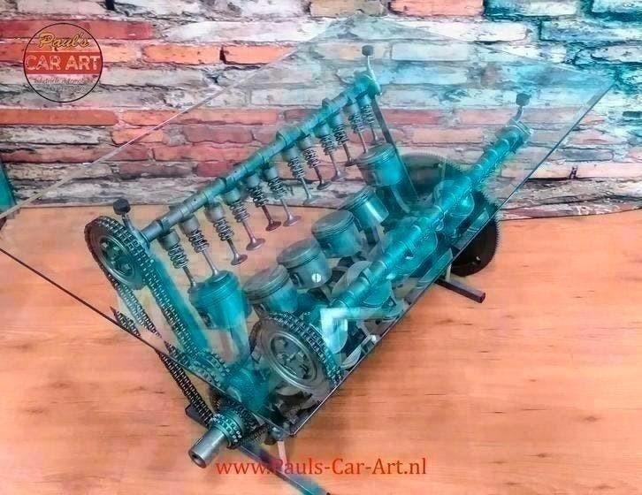 Jaguar V12 Clear Motion Motorblok tafel Showroom Mancave, Ophalen of Verzenden, Nieuw, Rechthoekig