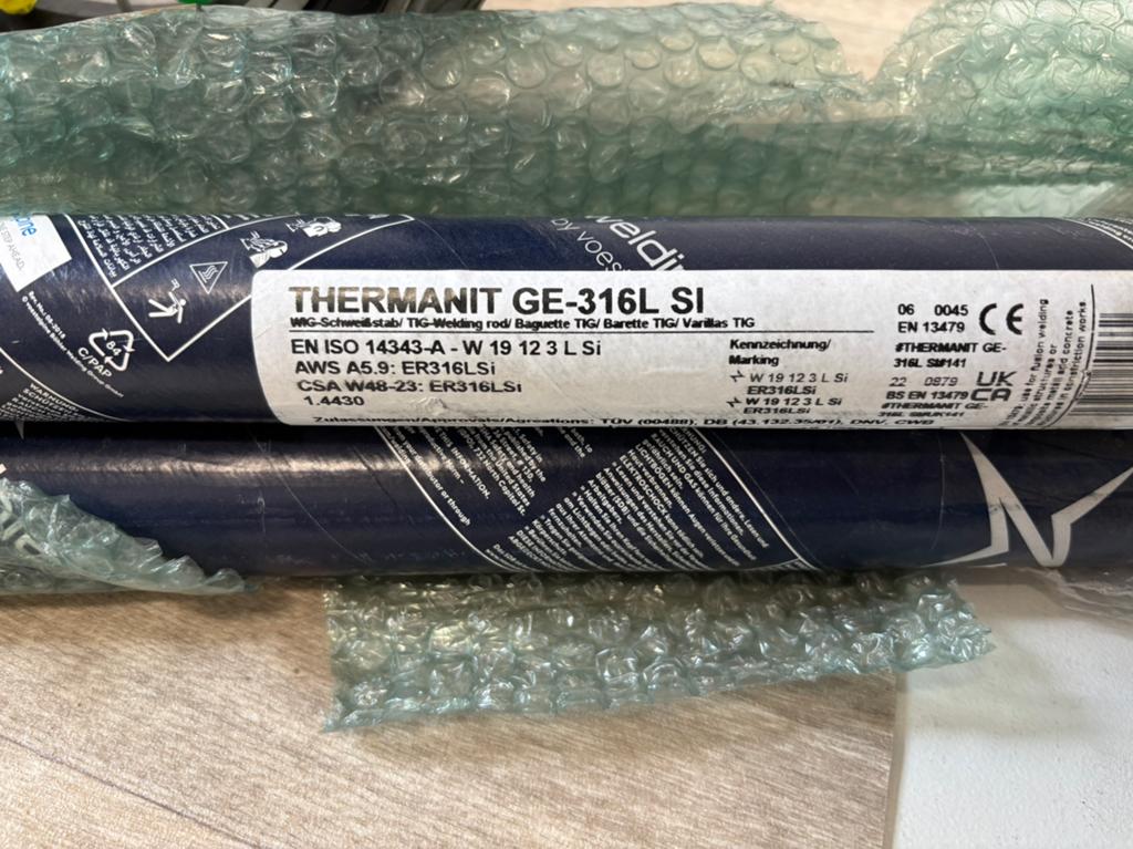 3 kokers Thermanit GE-316L Si TIG RVS lasstaven 3.2 mm, Ophalen, Nieuw, Tig