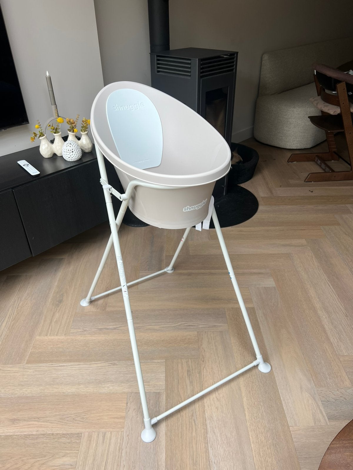 Shnuggle babybadje met standaard, Ophalen, Zo goed als nieuw, Badje, Standaard