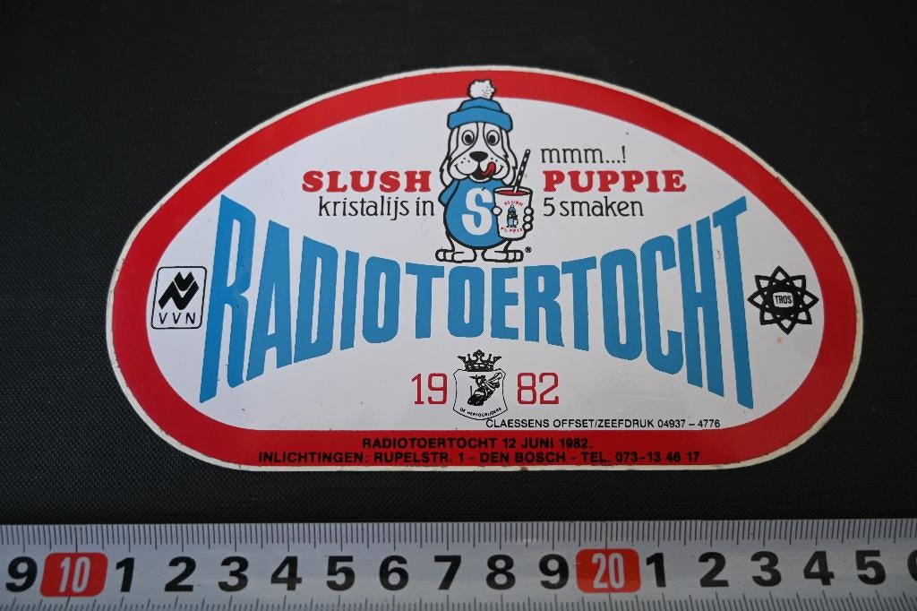 sticker VVN TROS RADIO TOERTOCH 1982 slush puppie kristalijs, Ophalen, Zo goed als nieuw