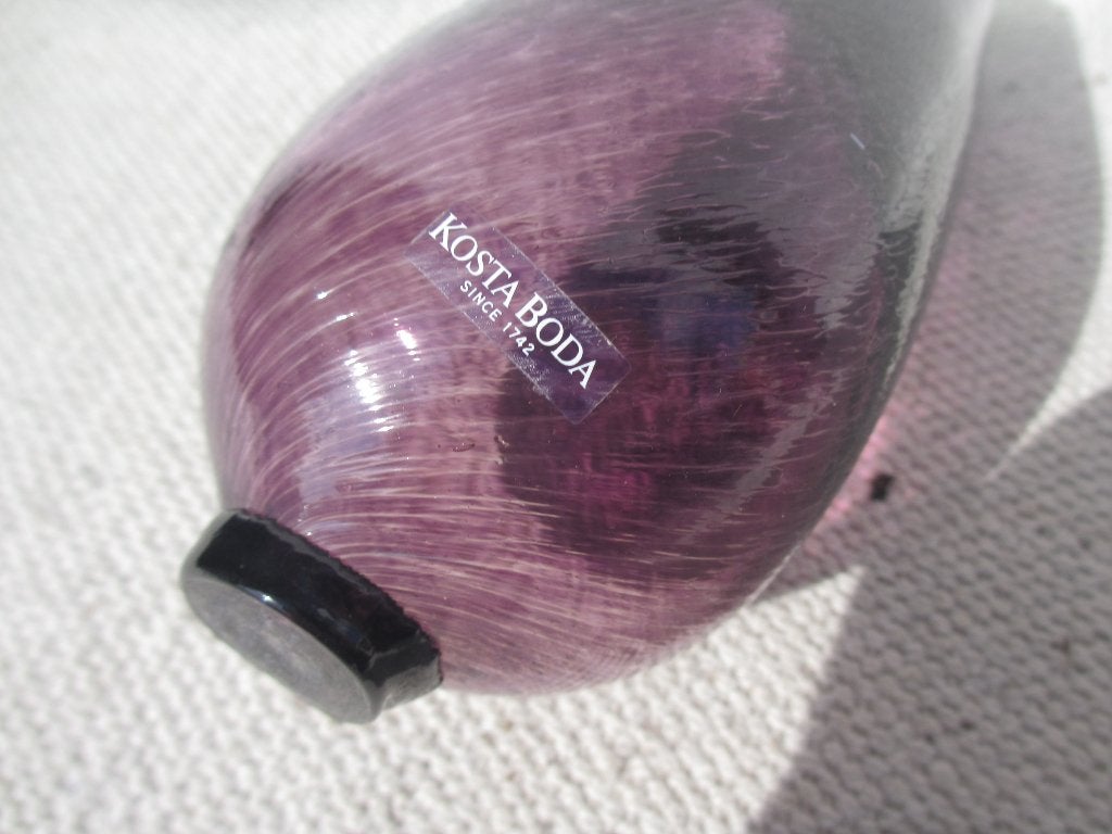 Kosta Boda Gunnel Sahlin Art Glass Sculpture Aubergine, Ophalen of Verzenden