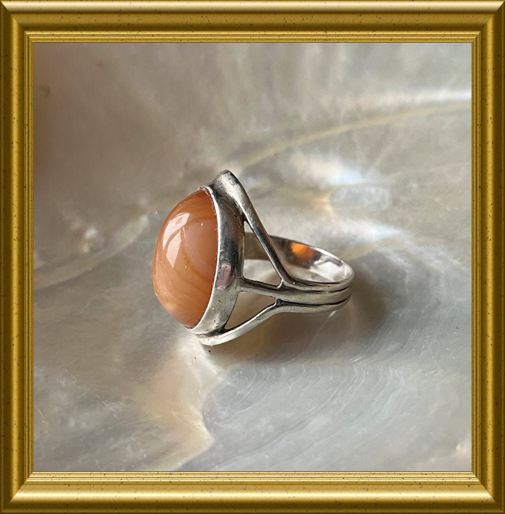 Mooie zilveren ring met edelsteen, Sieraden, Tassen en Uiterlijk, Antieke sieraden, Ring, Zilver, Met edelsteen, Ophalen of Verzenden