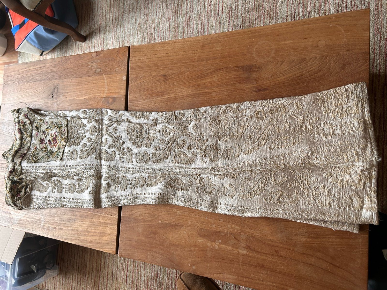 Vintage Brokaat zg. Disco Broek met Bloemenpatroon - Maat M, Ophalen of Verzenden, Zo goed als nieuw